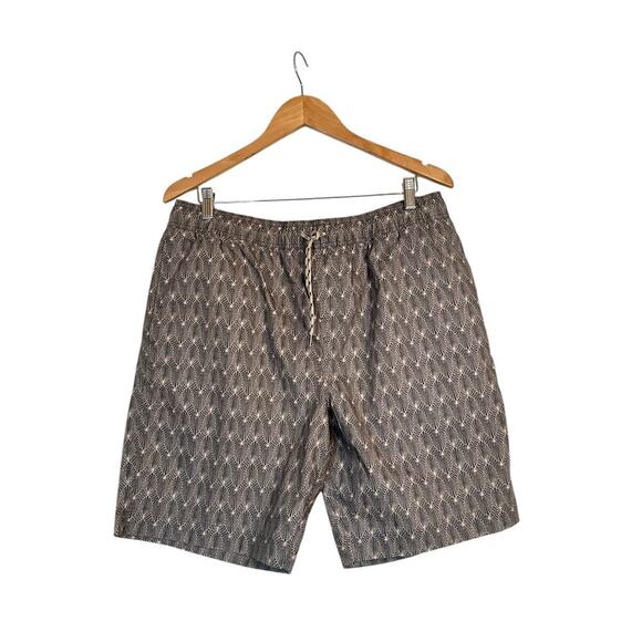 Rails Men's Kian Tin Stamp Swim Trunks Shorts Resort Coastal Size XL Gray Cream - Picture 2 of 9